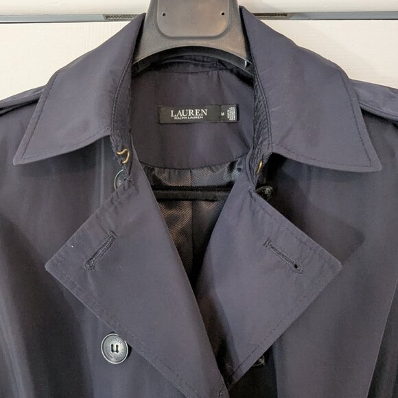 Lauren Ralph Lauren Navy Trench Coat - Picture 10 of 12